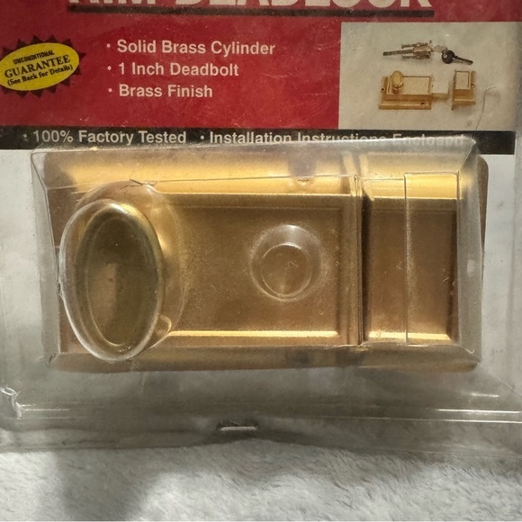 Guard Security Rim Deadlock 505 Brass Finish 1” Deadbolt Solid Brass Cylinder - Picture 4 of 10